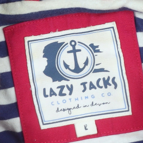 Lazy Jacks Womens Pink Hooded Toggle Duffle Jacket L
