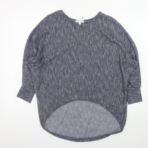 Apricot Women Grey Knit Relaxed Long Sleeve Pullover Top M