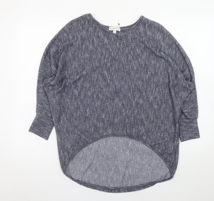 Apricot Women Grey Knit Relaxed Long Sleeve Pullover Top M