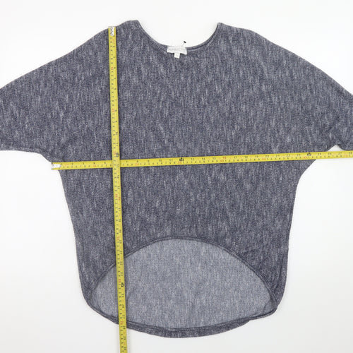 Apricot Women Grey Knit Relaxed Long Sleeve Pullover Top M