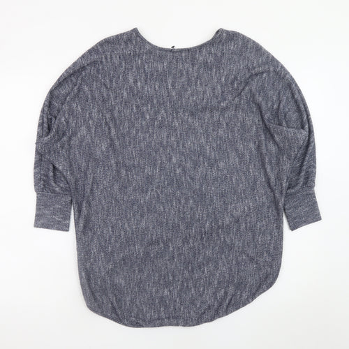 Apricot Women Grey Knit Relaxed Long Sleeve Pullover Top M