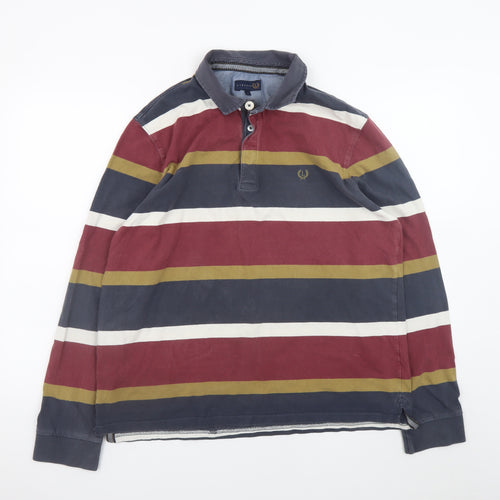 Lincoln Men's Multicoloured Striped Long Sleeve Button-Up Shirt L