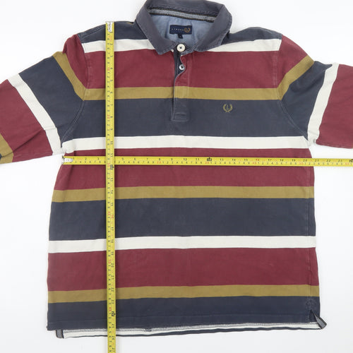 Lincoln Men's Multicoloured Striped Long Sleeve Button-Up Shirt L