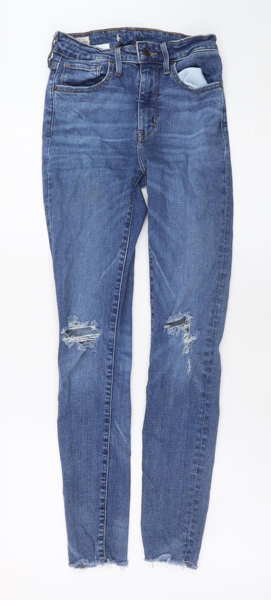 Levi's Premium Women's Blue Skinny Distressed Denim Jeans W25 L30