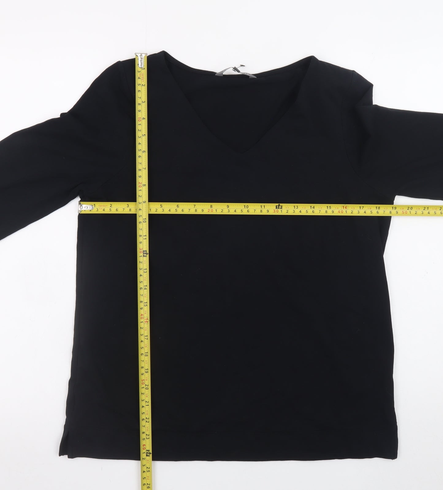 Laura Ashley Women’s Black Tunic Blouse Size 12 Bow Sleeve