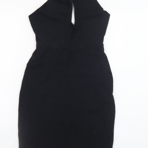 American Apparel Women Black Halter Bodycon Dress Size S
