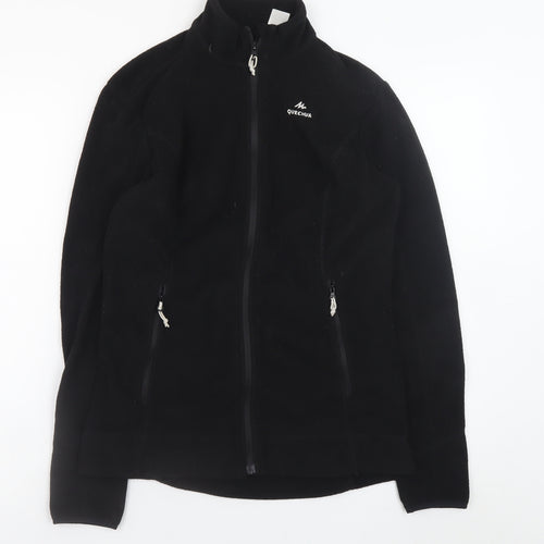 Quechua Men's Black Fleece Full Zip Hiking Jacket Size M