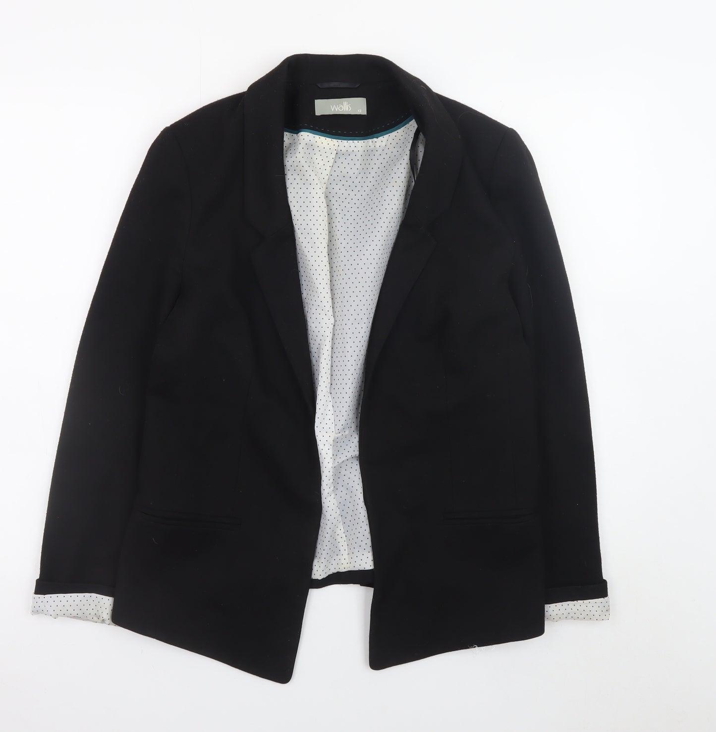 Wallis Women's Black Size 12 Classic Regular Fit Blazer Jacket