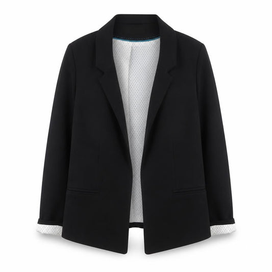 Front view of Wallis Women's Black, size 12, Classic Regular Fit Blazer Jacket