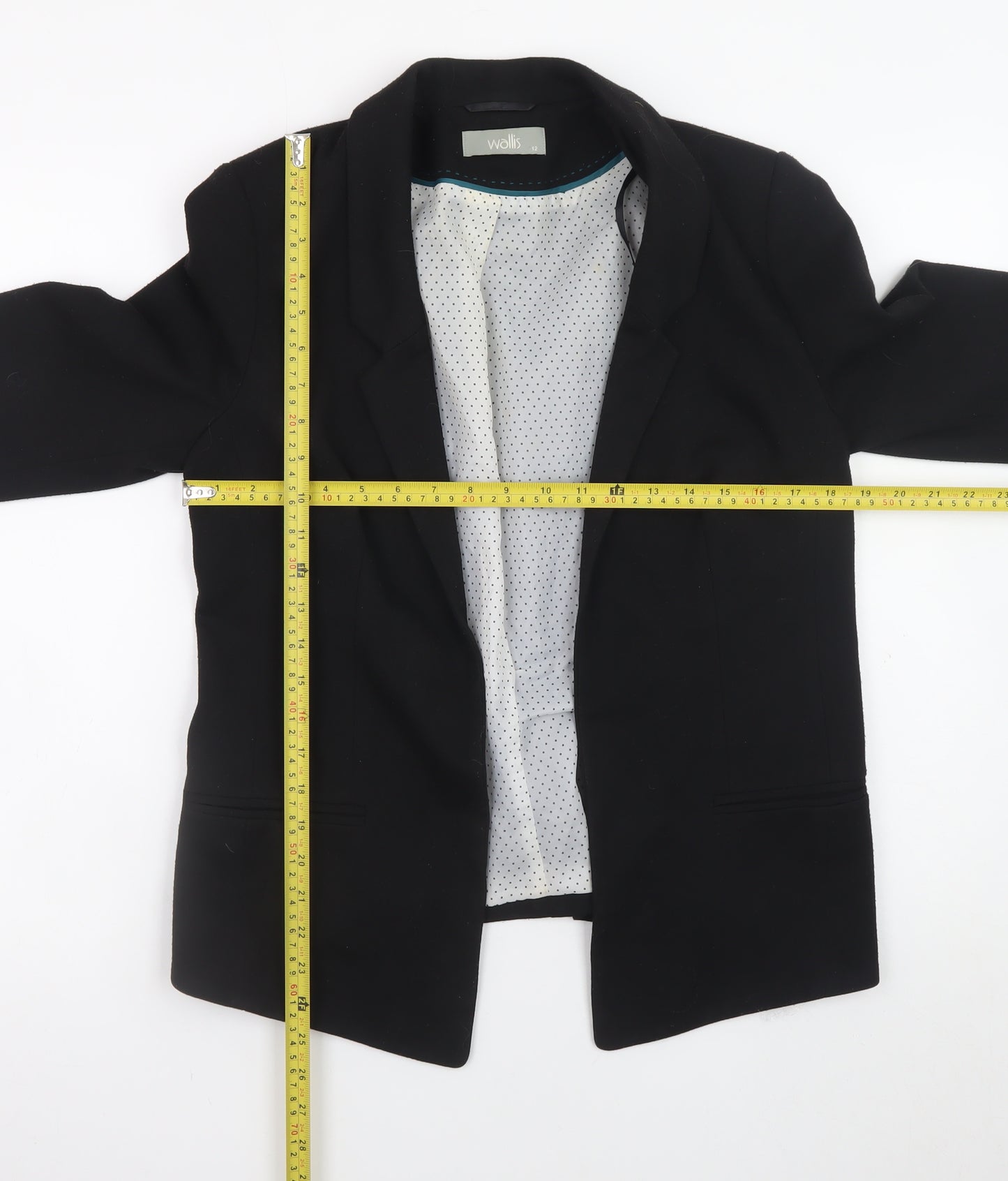 Wallis Women's Black Size 12 Classic Regular Fit Blazer Jacket