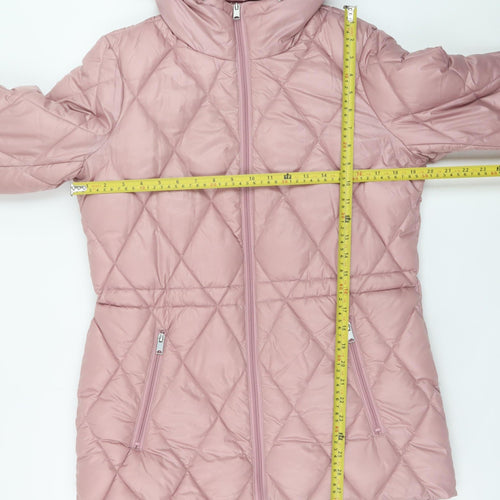 Andrew Marc Womens Pink Quilted Hooded Puffer Jacket Size S
