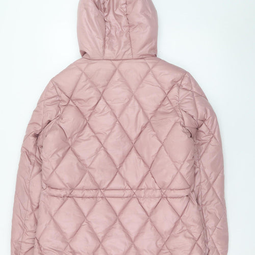 Andrew Marc Womens Pink Quilted Hooded Puffer Jacket Size S