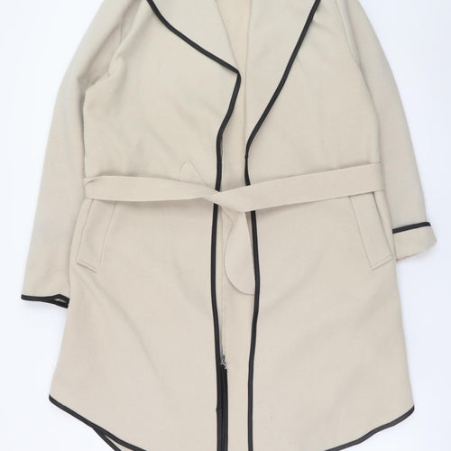 Izabel London Women’s Beige Long Belted Coat Size 8/10