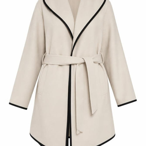 Izabel London Women’s Beige Long Belted Coat Size 8/10