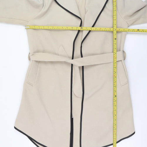 Izabel London Women’s Beige Long Belted Coat Size 8/10