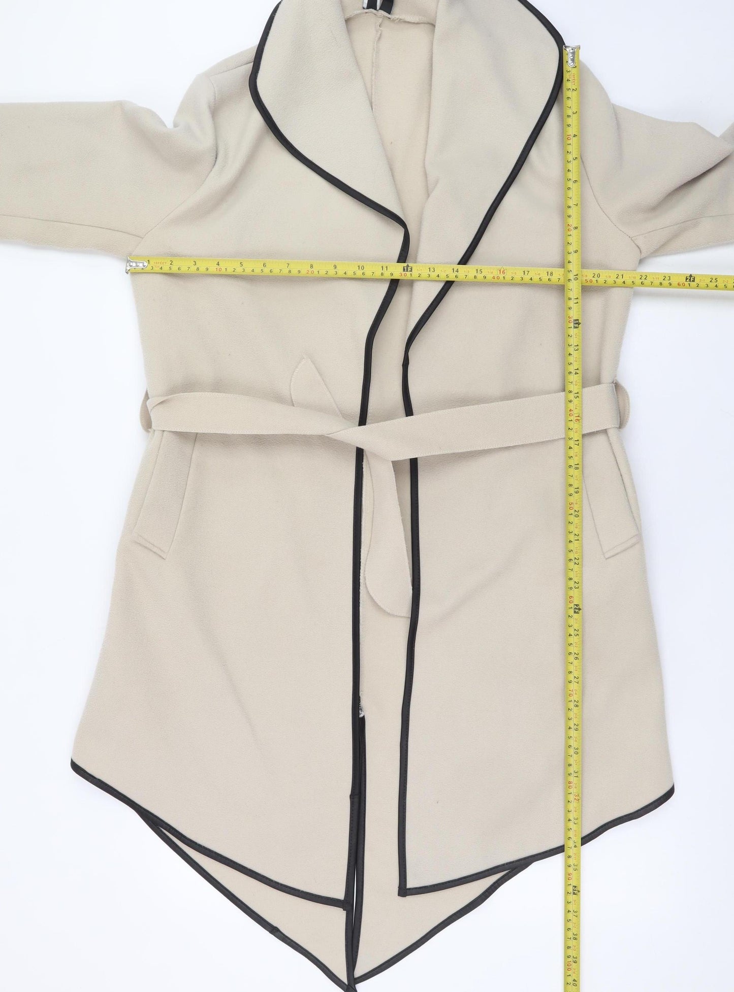 Izabel London Women’s Beige Long Belted Coat Size 8/10