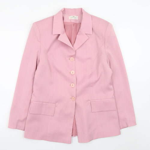 Nicole Collection Women Pink Single-Breasted Blazer Size 12