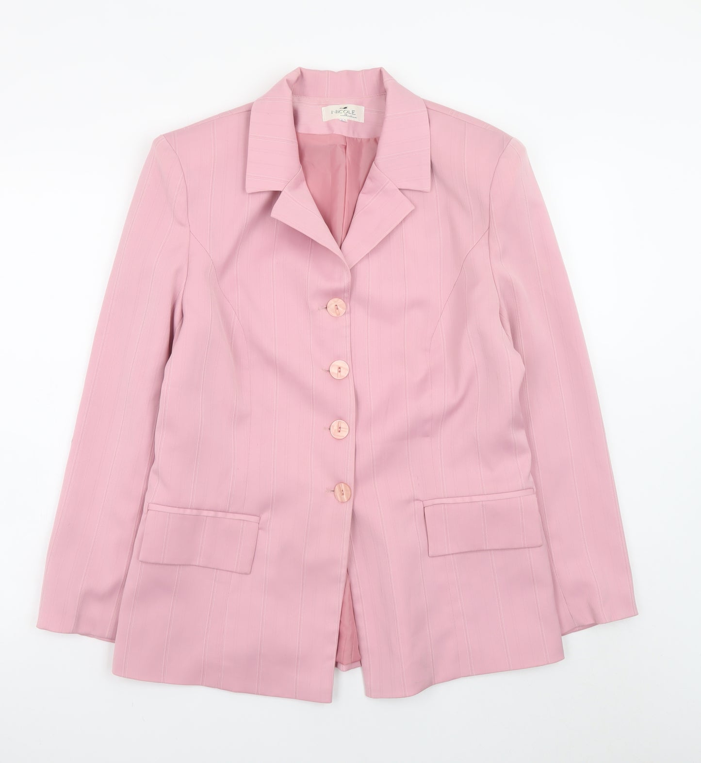Nicole Collection Women Pink Single-Breasted Blazer Size 12