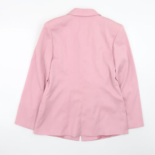 Nicole Collection Women Pink Single-Breasted Blazer Size 12