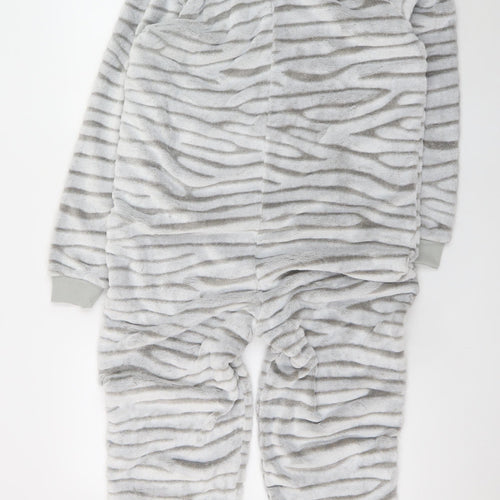 Dunelm Women Grey Fleece Animal Print Hooded Onesie S