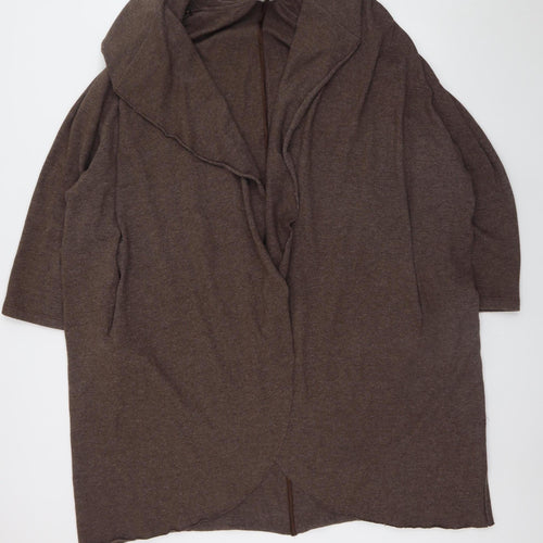 Colebrooke by Windsmoor Women Brown XXL Open Cardigan Wool Blend