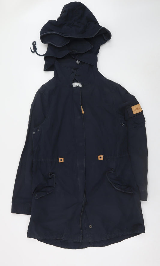 Penfield Women’s Blue Parka Jacket S Cotton Blend Hooded Outdoor