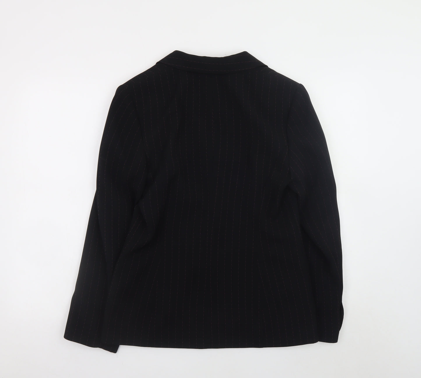 Next Women Black Pinstripe Two-Button Blazer Size 12