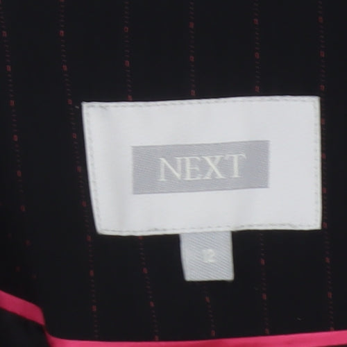 Next Women Black Pinstripe Two-Button Blazer Size 12