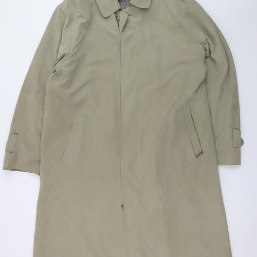 Bugatti Men's Beige Long Trench Coat Size 42 Regular Polyester Blend