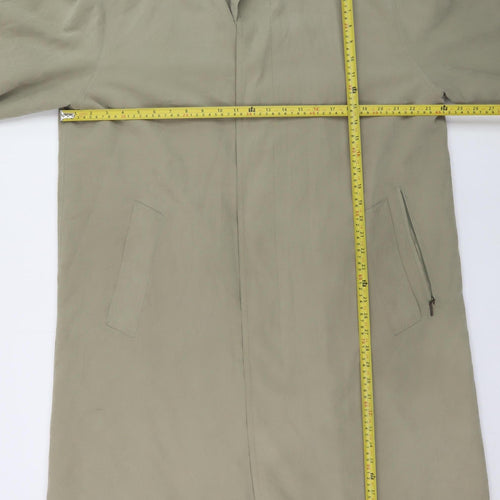 Bugatti Men's Beige Long Trench Coat Size 42 Regular Polyester Blend