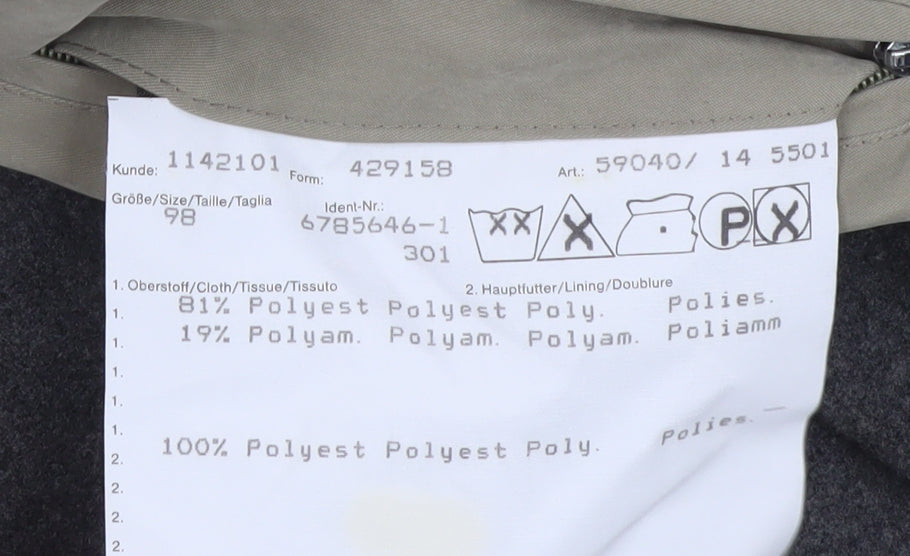 Bugatti Men's Beige Long Trench Coat Size 42 Regular Polyester Blend