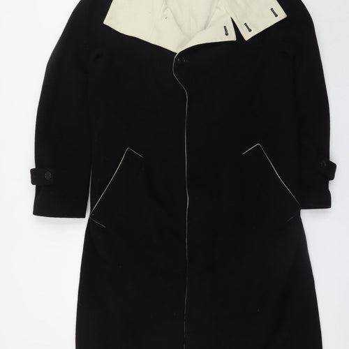 CY Choi Uomo Men's Black Wool Cashmere Long Overcoat Size 48