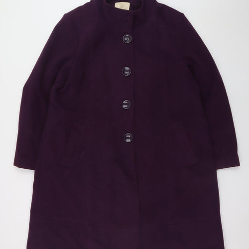Ann Harvey Women's Purple Long Overcoat Size 20 Polyester Blend