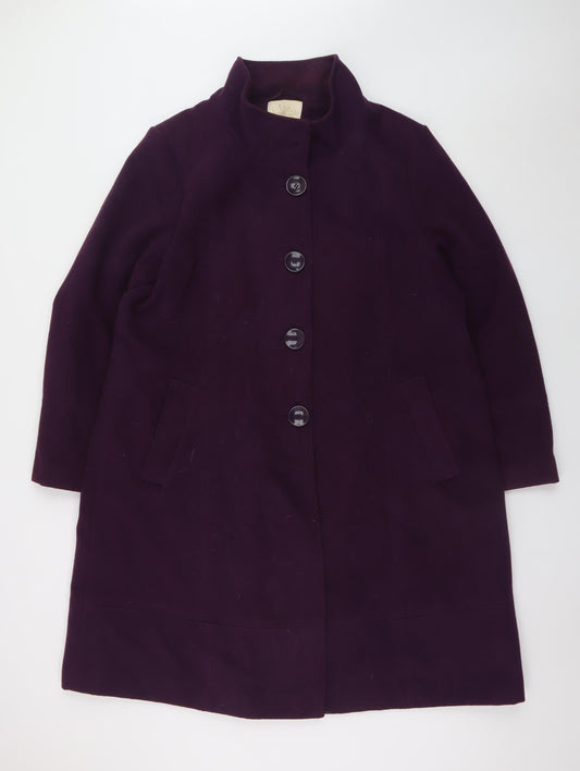 Ann Harvey Women's Purple Long Overcoat Size 20 Polyester Blend