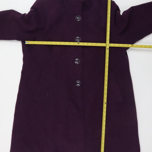 Ann Harvey Women's Purple Long Overcoat Size 20 Polyester Blend