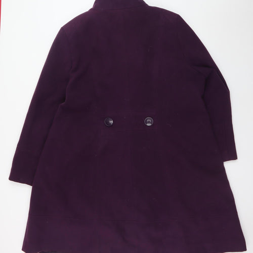 Ann Harvey Women's Purple Long Overcoat Size 20 Polyester Blend