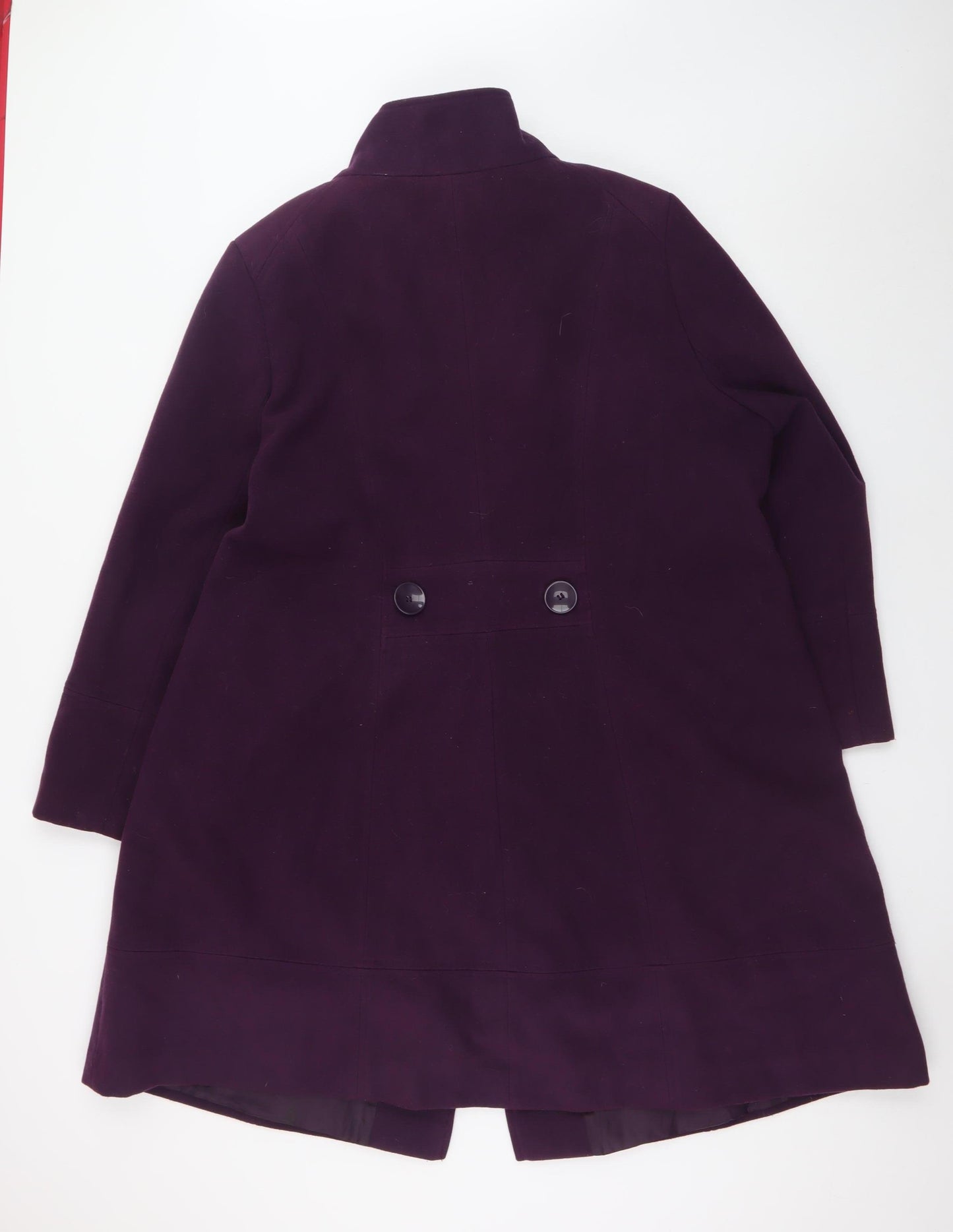 Ann Harvey Women's Purple Long Overcoat Size 20 Polyester Blend