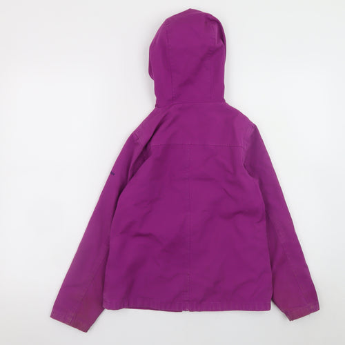 Trespass Girls Purple Waterproof Hooded Rain Coat Jacket 7-8 Years