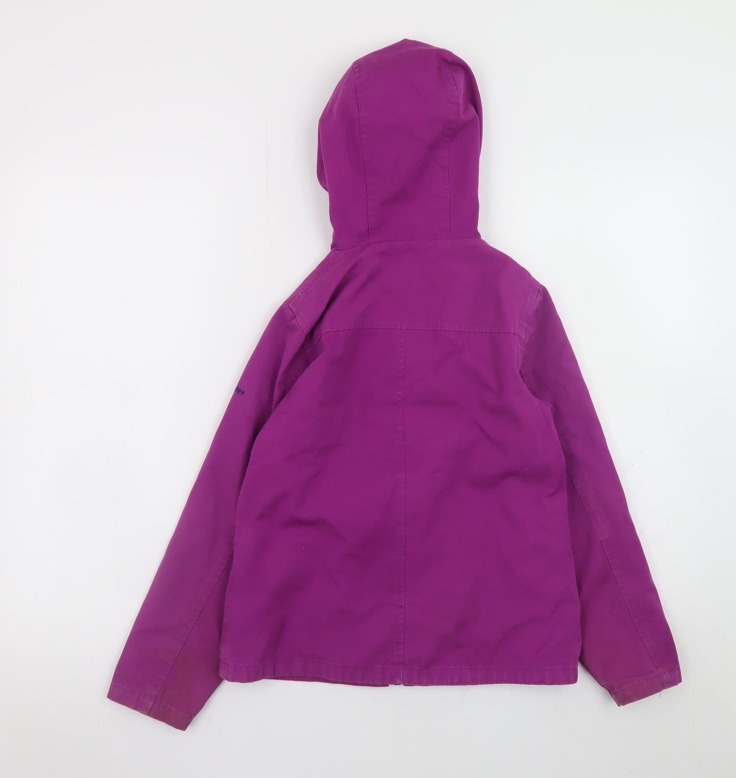 Trespass Girls Purple Waterproof Hooded Rain Coat Jacket 7-8 Years
