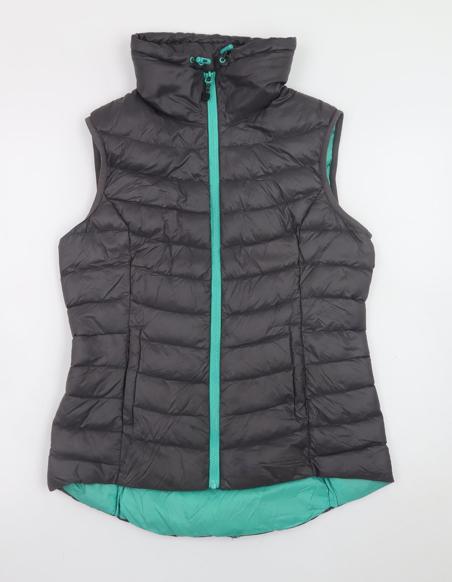 Fat Face Women's Grey Size 12 Puffer Sleeveless Waistcoat