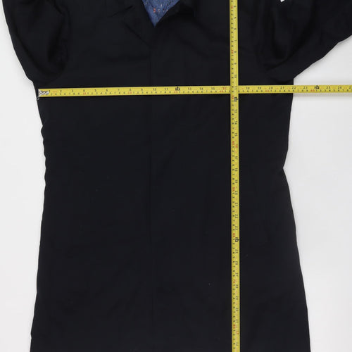 T.M. Lewin Men's Black Cotton Mid-Length Coat 40R