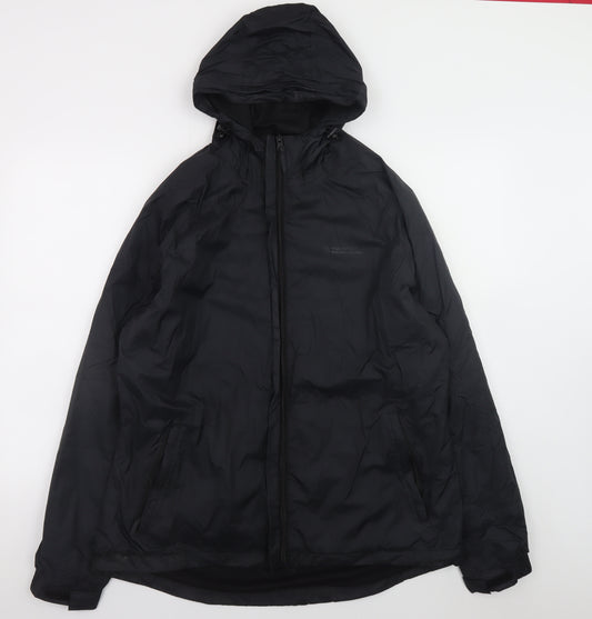 Mountain Warehouse Men's Black Hooded Waterproof Jacket L