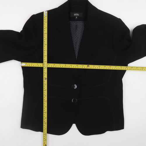 Marks and Spencer Women’s Black Petite Size 14 Tailored Two-Button Blazer