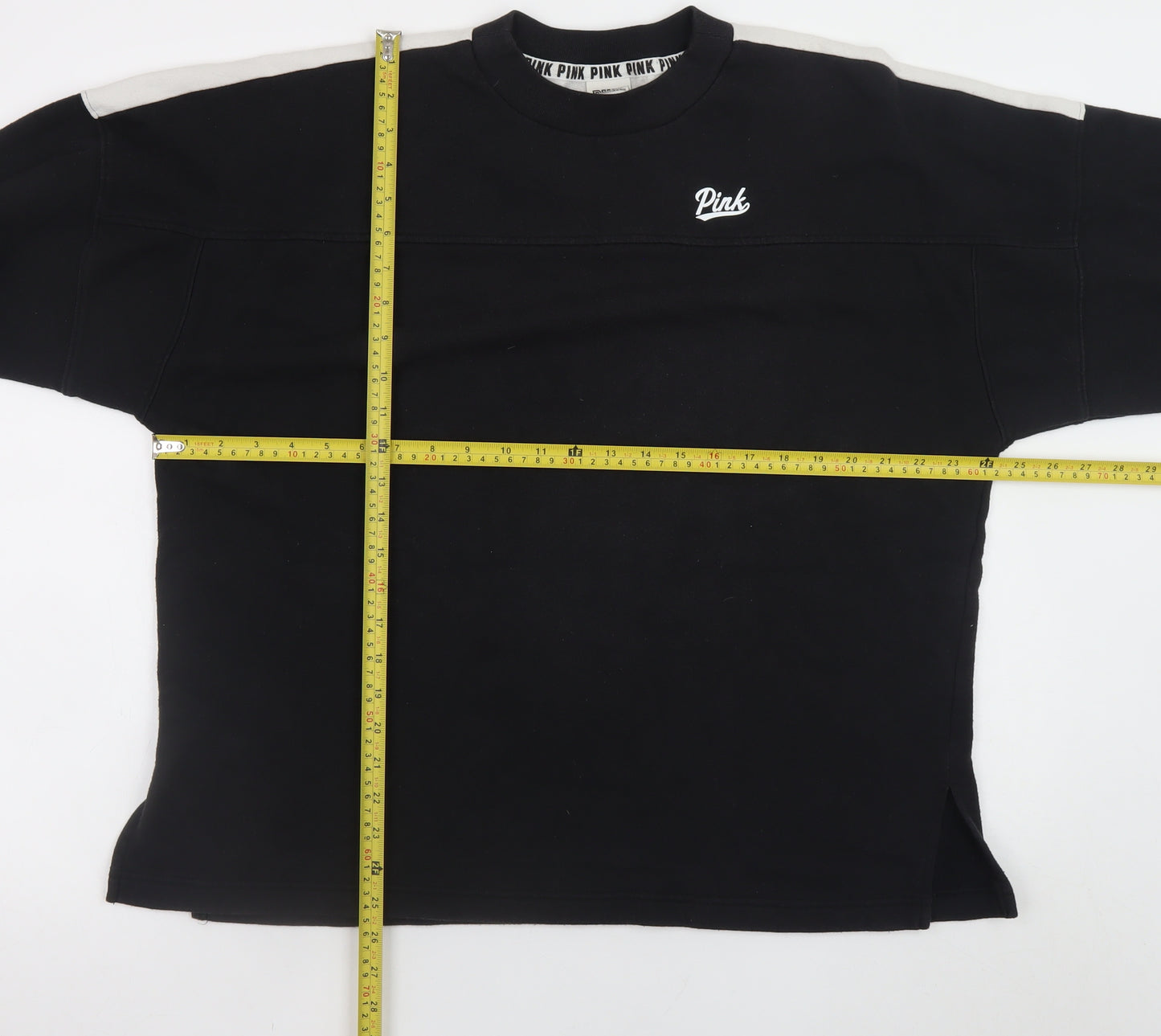 Victoria's Secret PINK Women's Black Long Sleeve Crew Neck Sweatshirt L