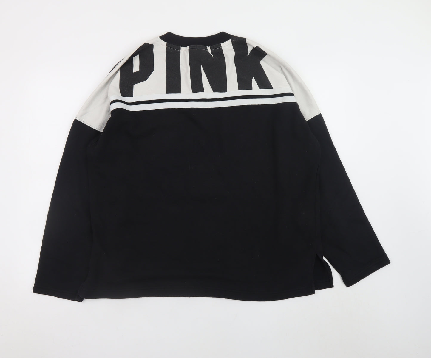Victoria's Secret PINK Women's Black Long Sleeve Crew Neck Sweatshirt L