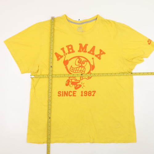 Nike Men's Yellow Air Max Graphic Print 2XL T-Shirt