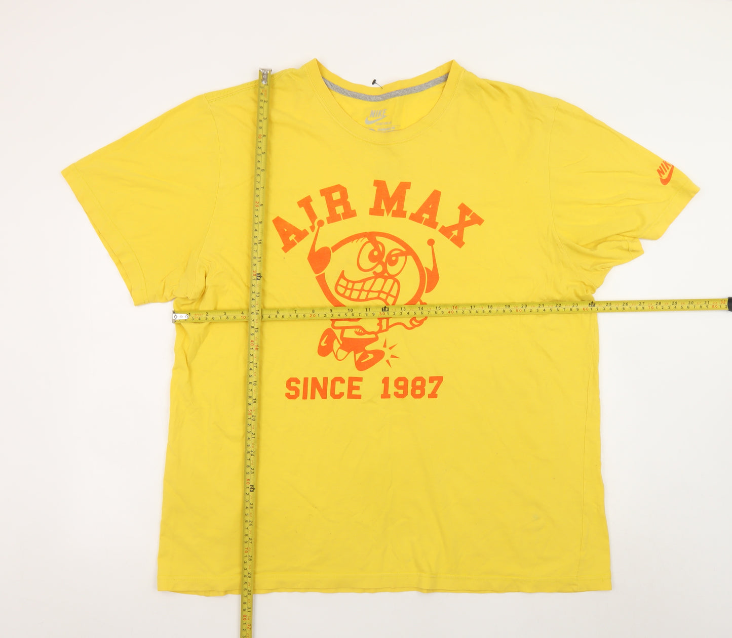 Nike Men's Yellow Air Max Graphic Print 2XL T-Shirt