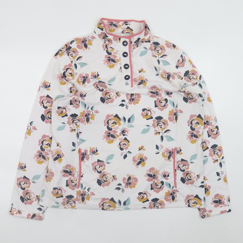Damart Womens Floral Henley Sweatshirt Pink Multi Size L 18/20