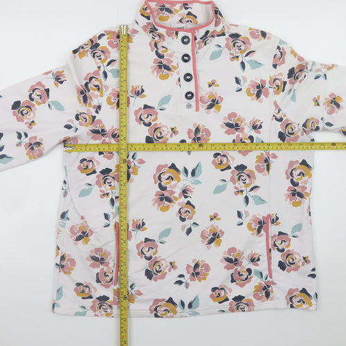 Damart Womens Floral Henley Sweatshirt Pink Multi Size L 18/20