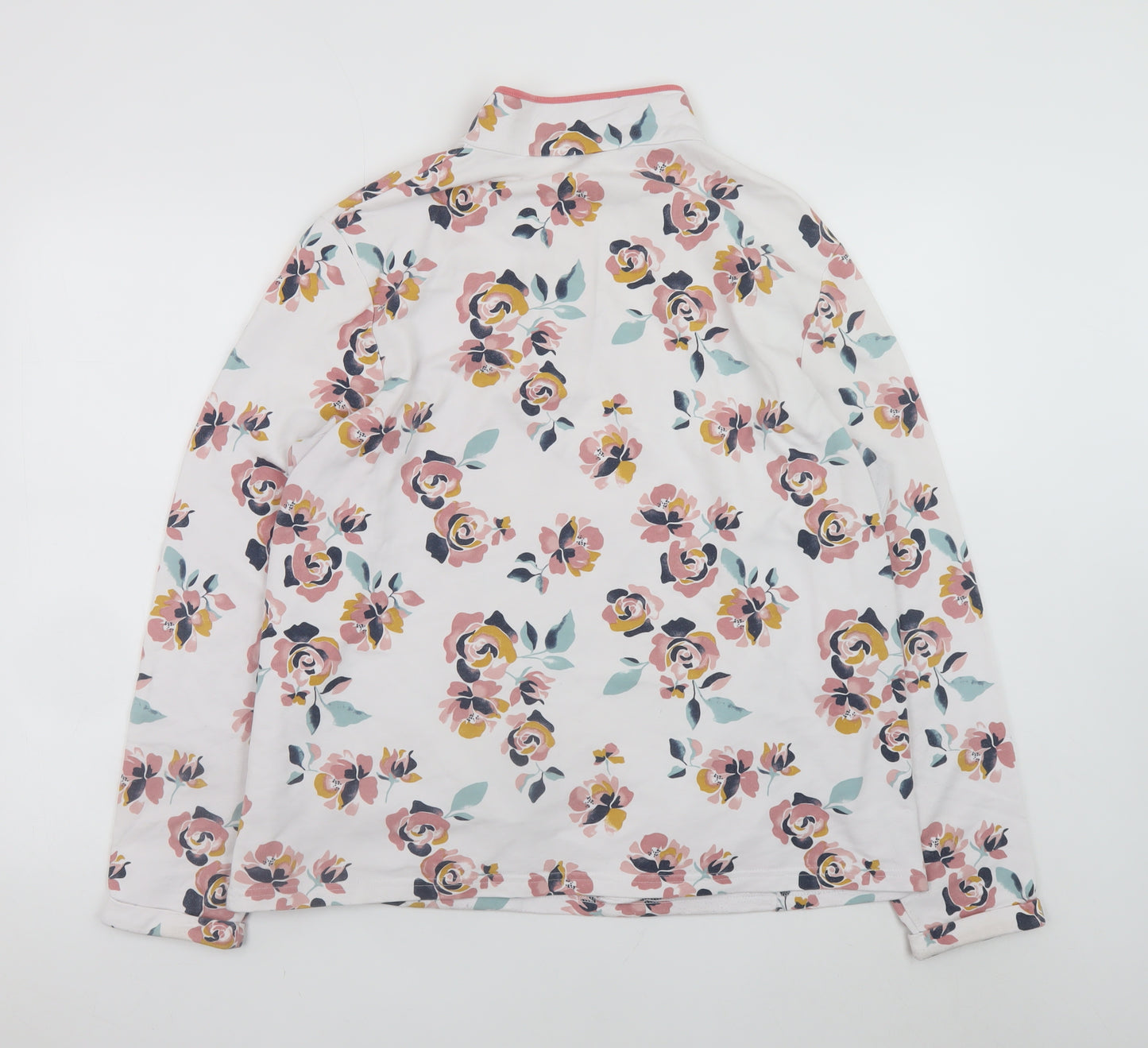 Damart Womens Floral Henley Sweatshirt Pink Multi Size L 18/20